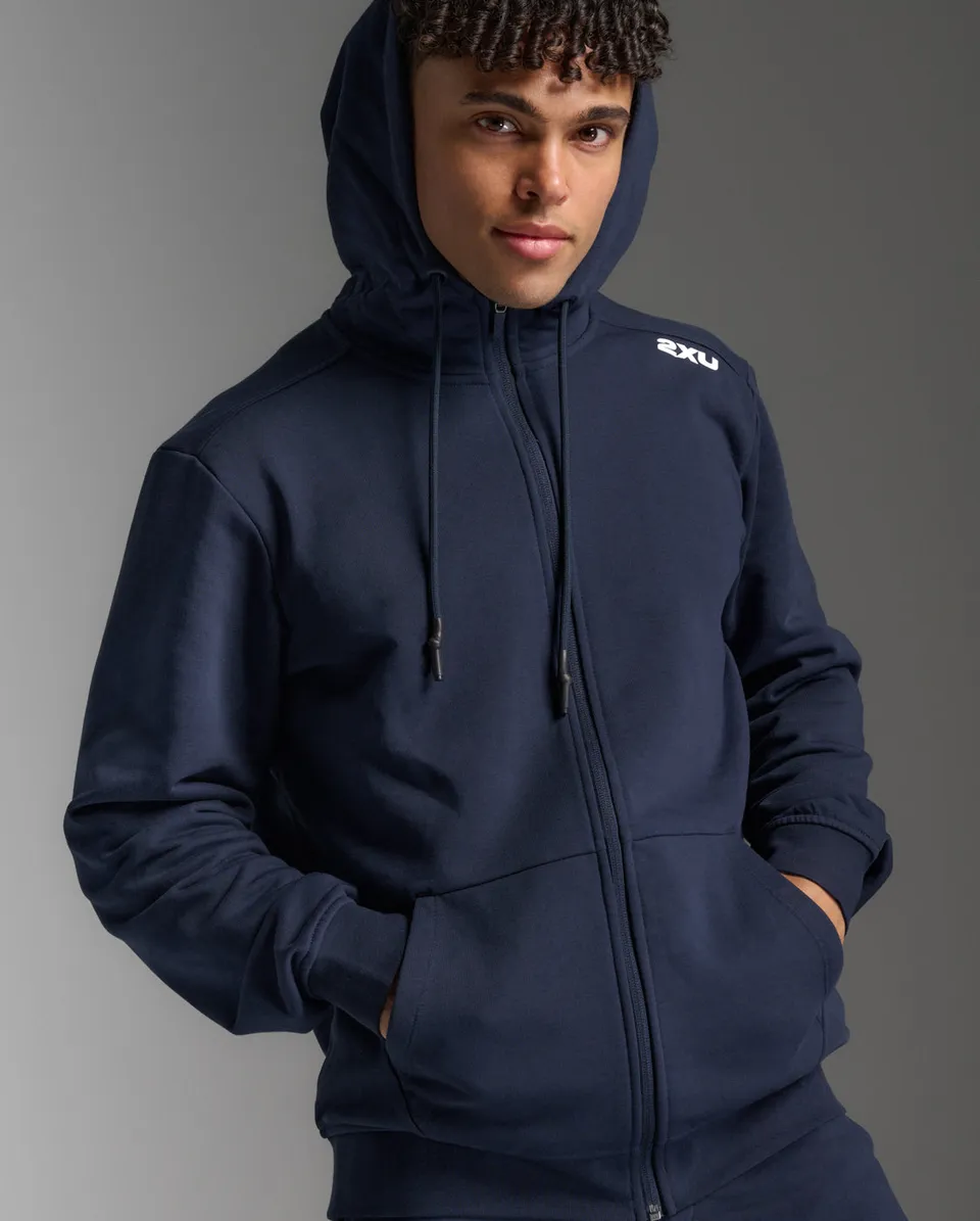 2xu-aspire-felpa-full-zip-hoodie-uomo-blu-navy image 1