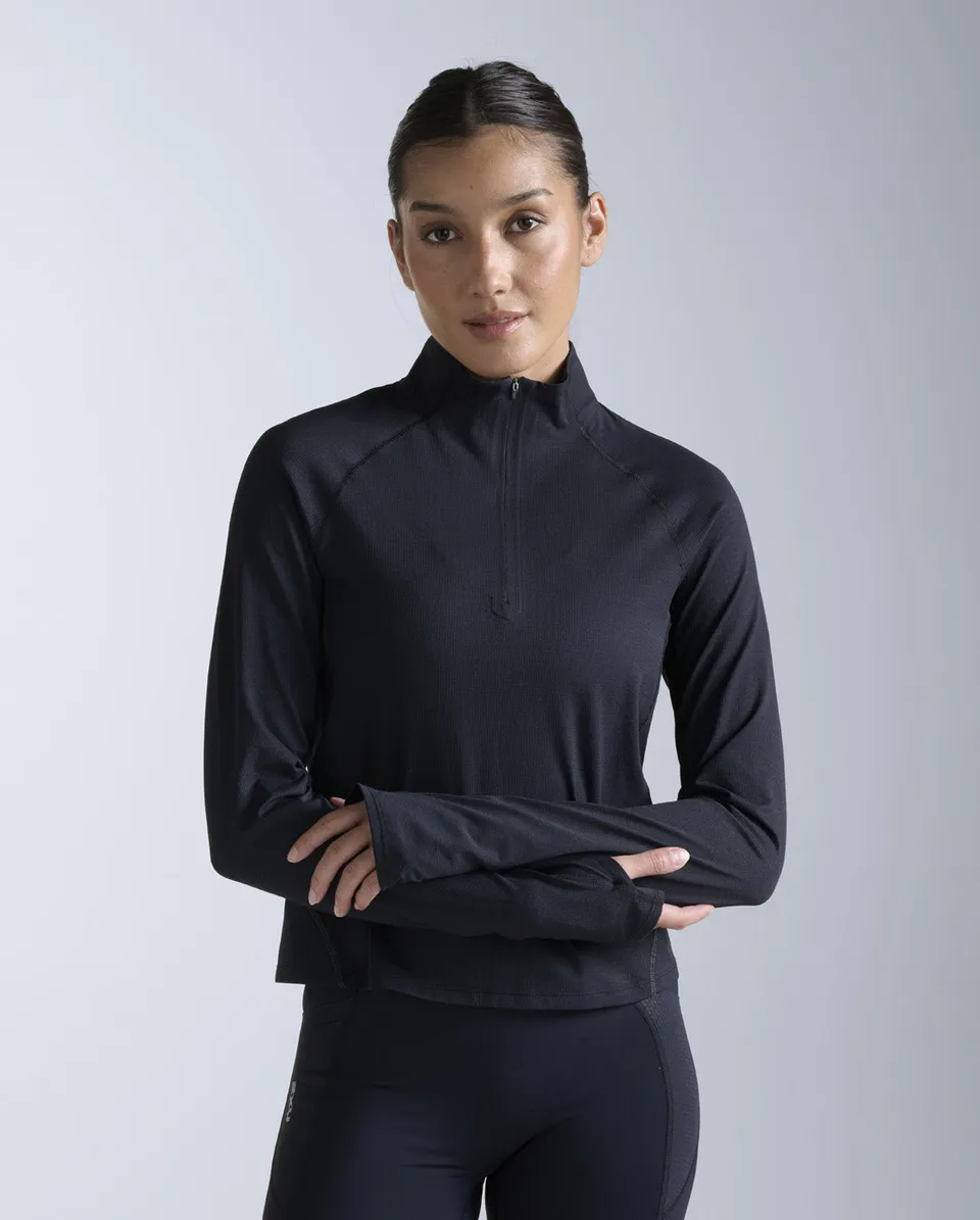 2xu-aero-trail-1-2-zip-donna-nero-mezza-zip-running image 1