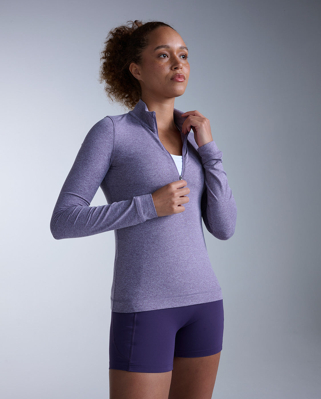 2xu-flex-1-2-zip-long-sleeve-maglia-termica-mezza-zip-viola image 1