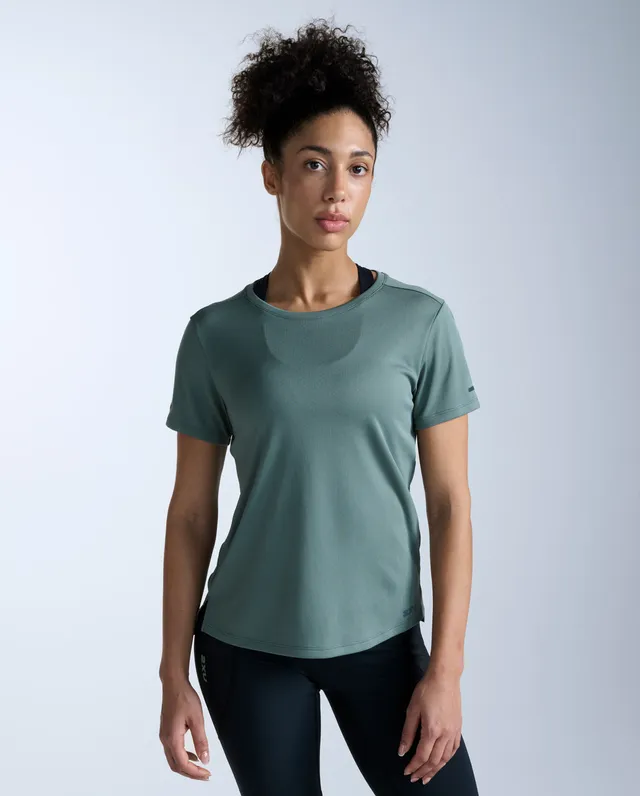 2xu-aero-tee-donna-t-shirt-running-verde-salvia-slim image 1