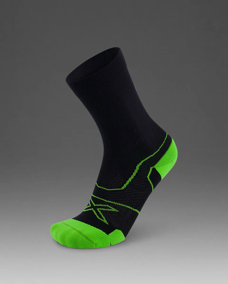 2xu-vectr-cushion-crew-socks-uomo-nero-verde image 1