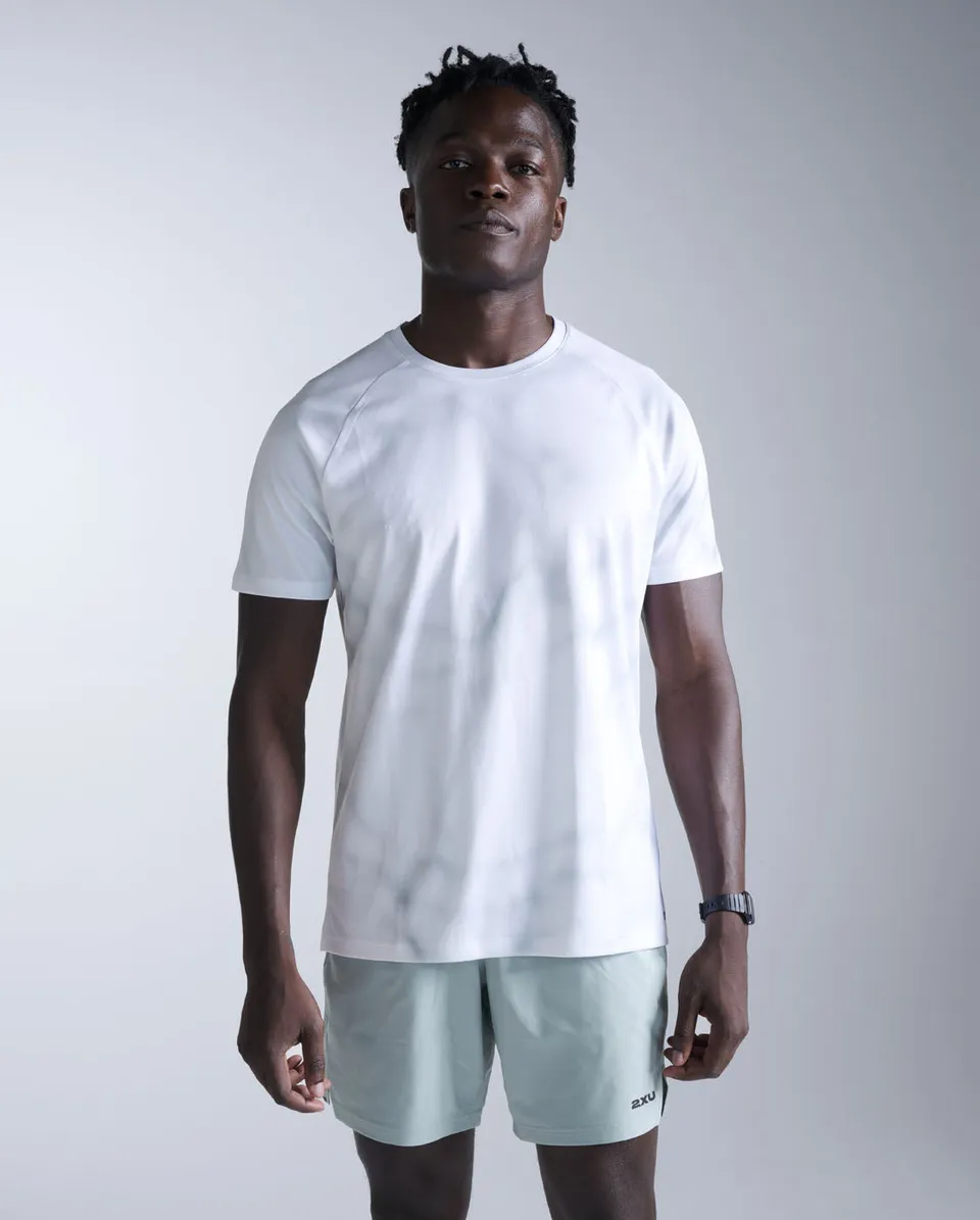 2xu-aero-tee-tecnica-running-blu-chiaro-grigia image 1