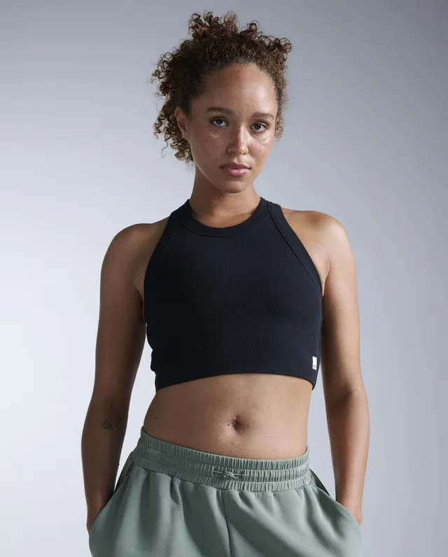 2xu-fluid-tencel-ribbed-crop-tank-canotta-crop-nero-training image 1