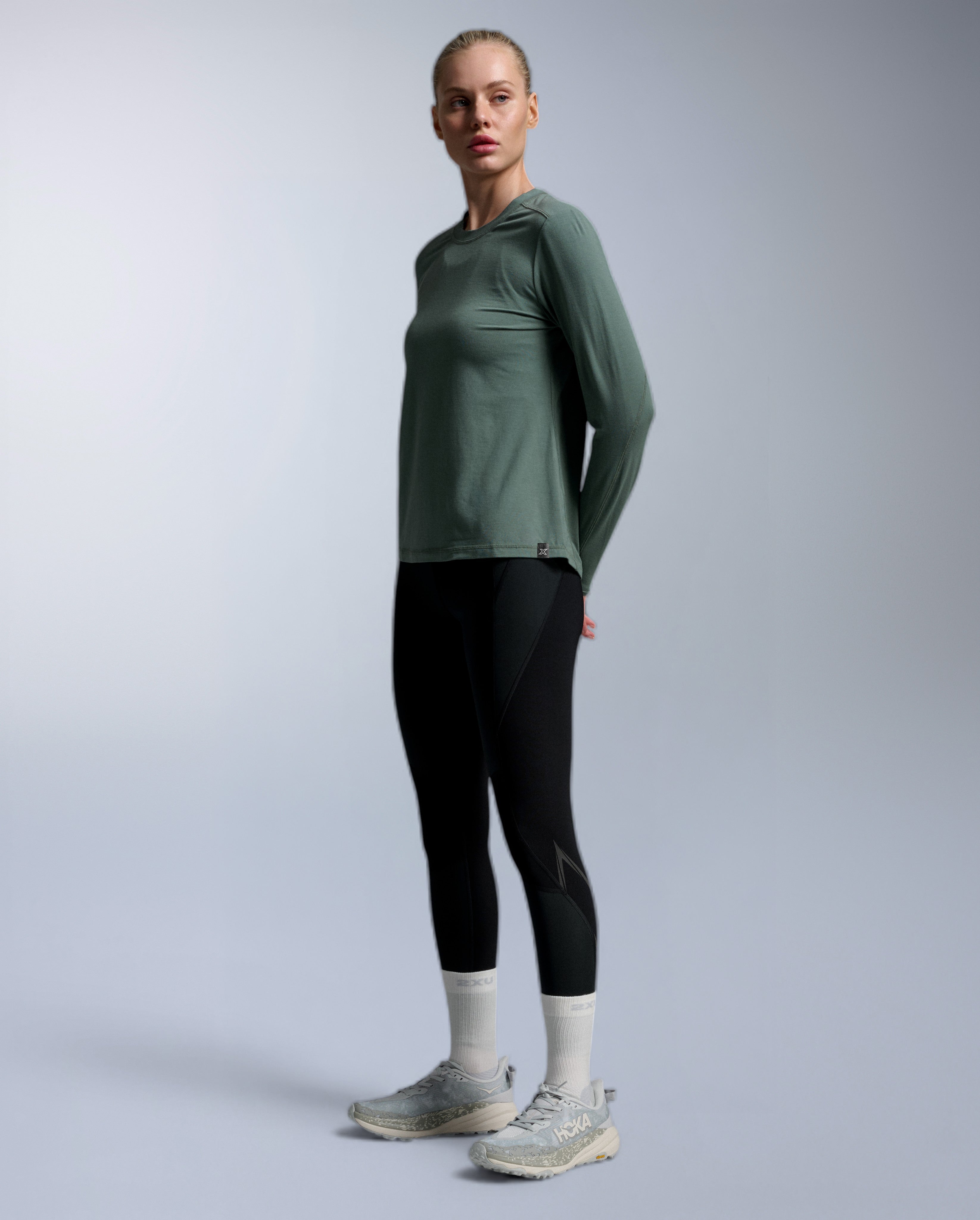 2xu-ignition-wool-maglia-manica-lunga-donna-verde image 3