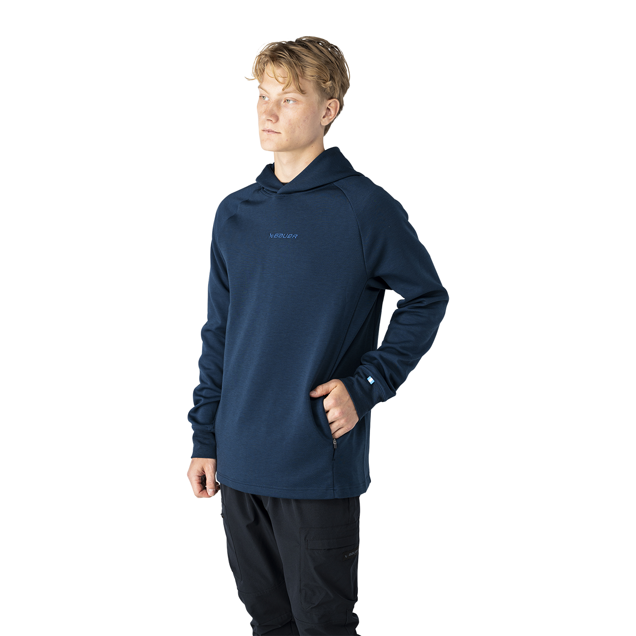 bauer-travel-hoodie-senior-felpa-con-cappuccio-nero-innovation-series image 5