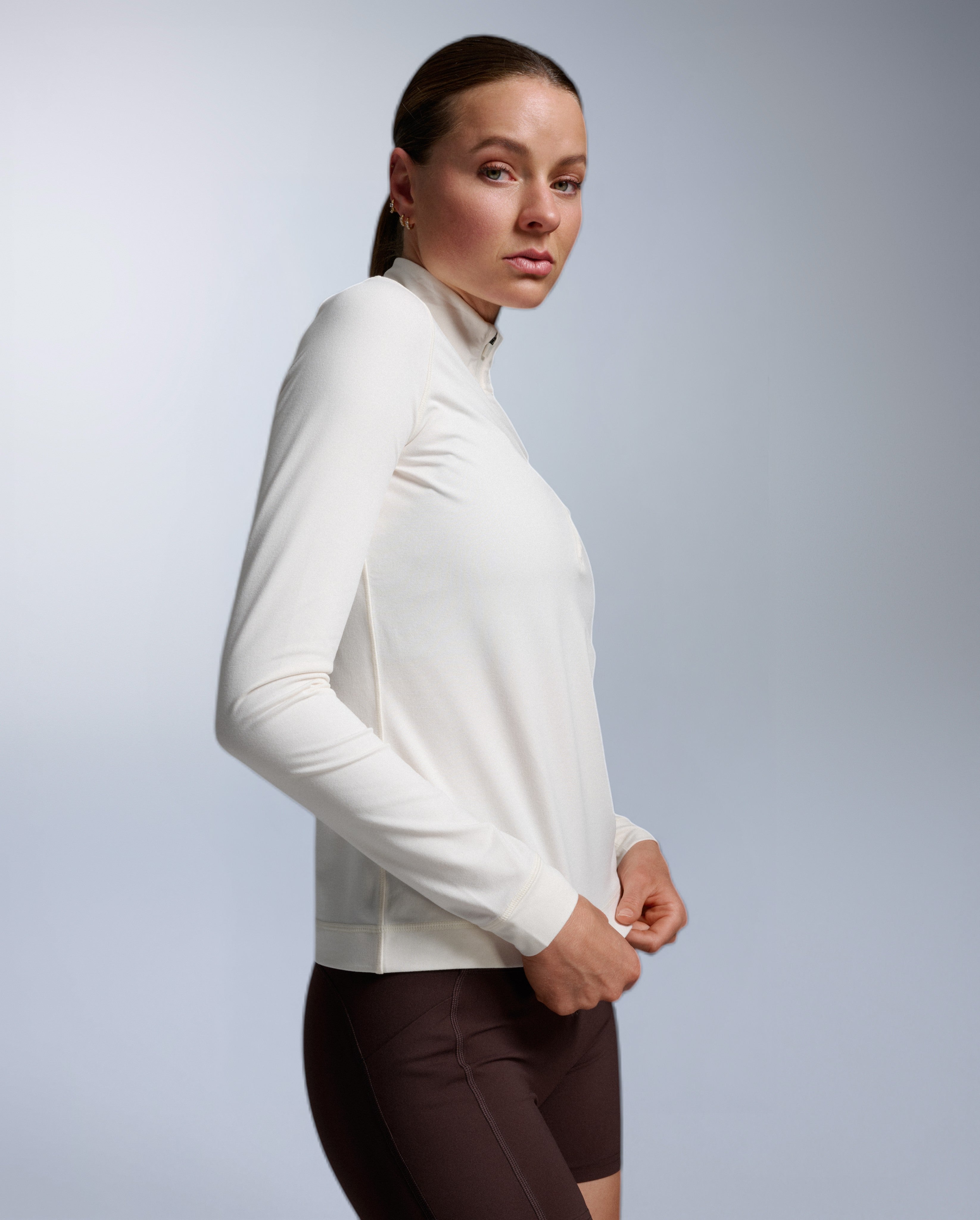 2xu-flex-1-2-zip-long-sleeve-donna-felpa-training-manica-lunga-beige image 3
