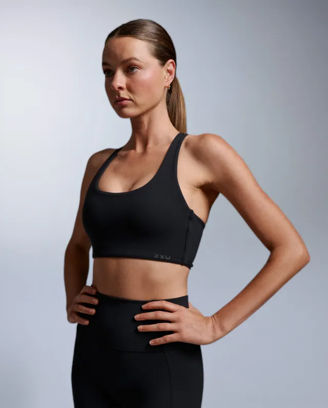 2xu-fluid-twist-back-bra-reggiseno-sportivo-nero-basso-impatto image 1