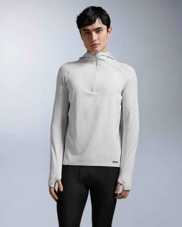 2xu-ignition-grid-1-2-zip-hoodie-uomo-felpa-termica-bianca image 1