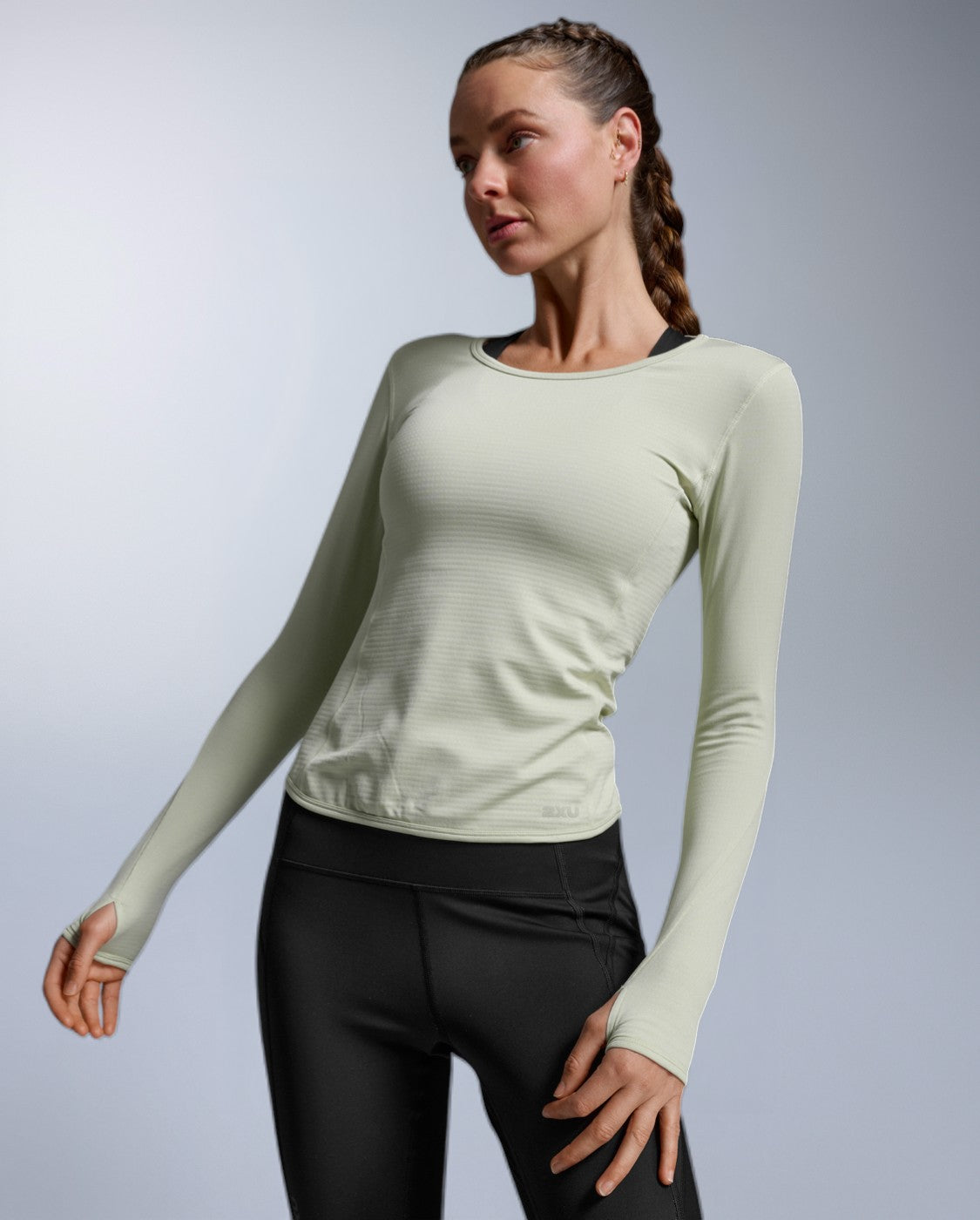 2xu-ignition-grid-base-layer-donna-verde-chiaro image 2