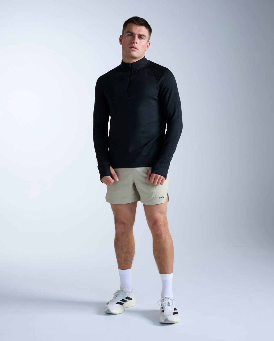2xu-ignition-haptic-1-4-zip-felpa-running-uomo-nera-slim image 7