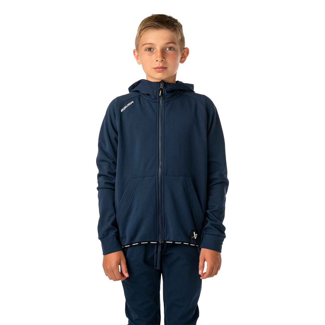 bauer-team-fleece-zip-hoodie-youth-felpa-hockey-con-zip image 1