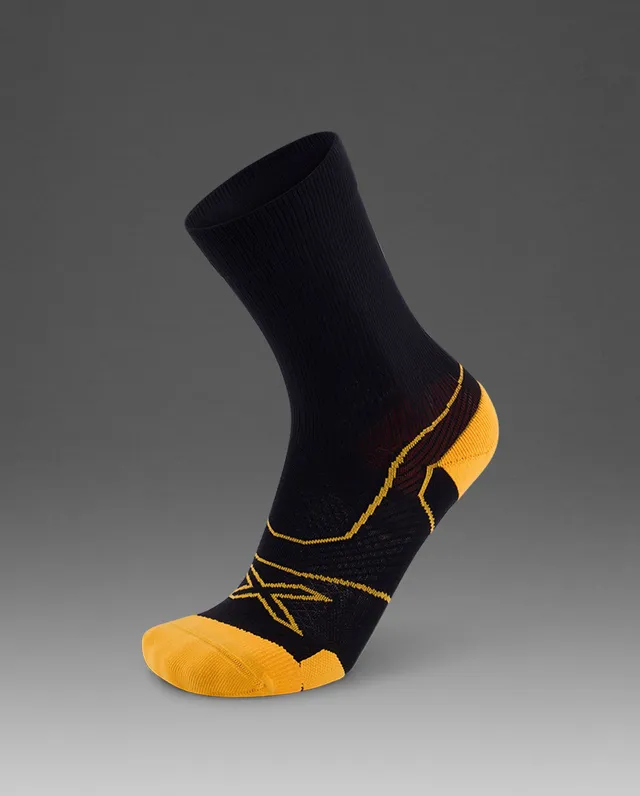 2xu-vectr-cushion-crew-calze-training-uomo-nero-arancio image 1