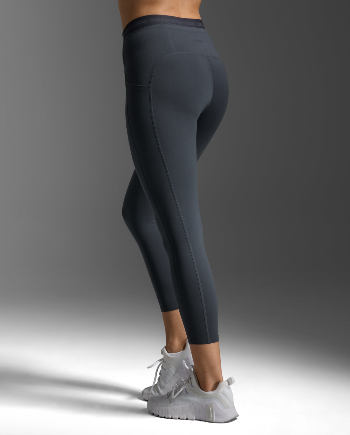 2xu-form-stash-hi-rise-compression-7-8-tights-donna-con-tasche-grigio image 2