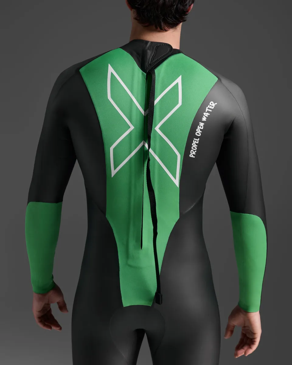 2xu-propel-open-water-wetsuit-muta-nuoto-acque-libere-nero-verde image 1