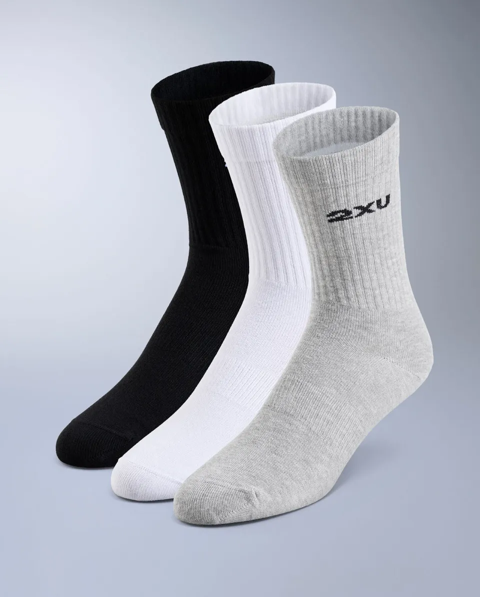 2xu-cotton-crew-socks-3-pack-calze-sportive-unisex image 1