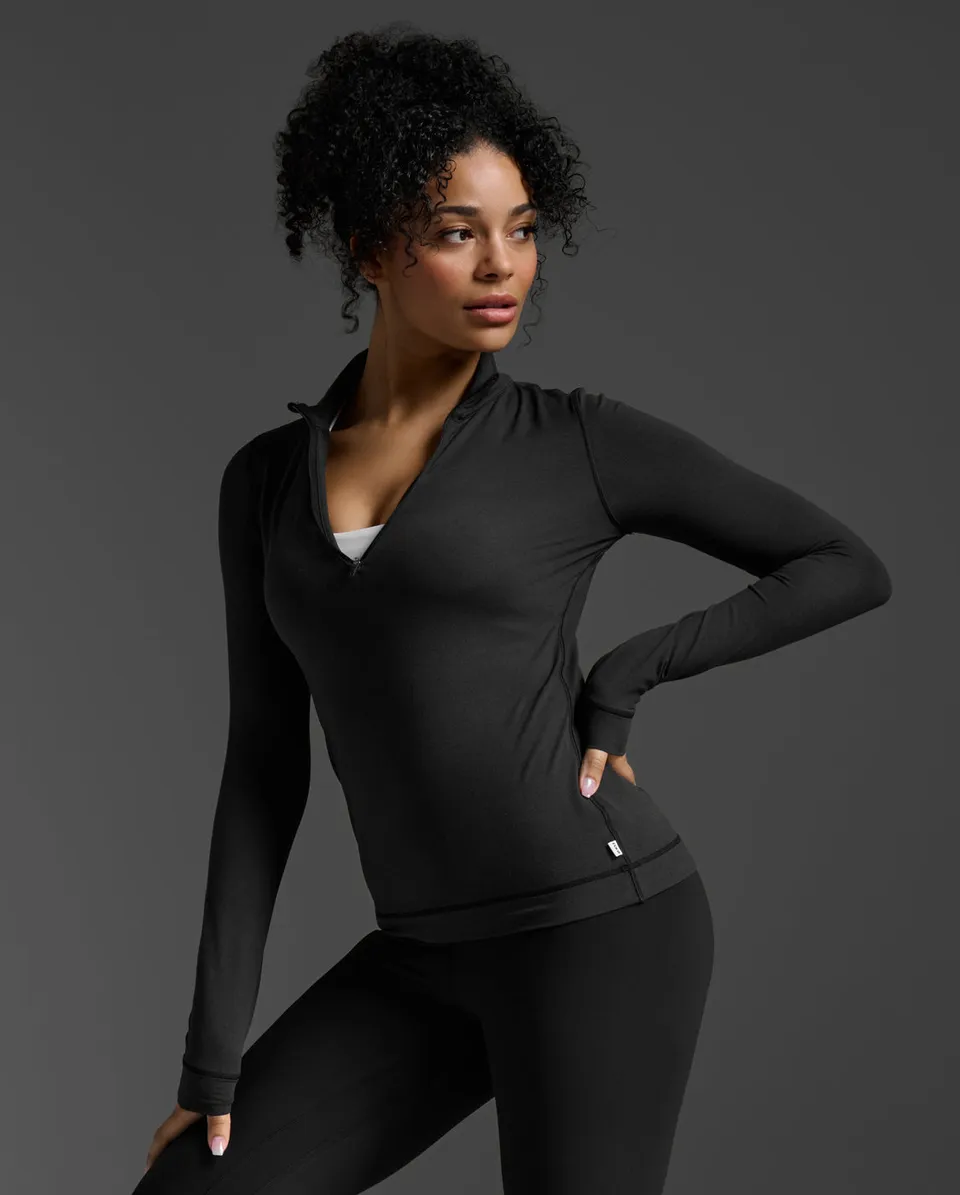 2xu-flex-felpa-mezza-zip-manica-lunga-donna-nero image 1