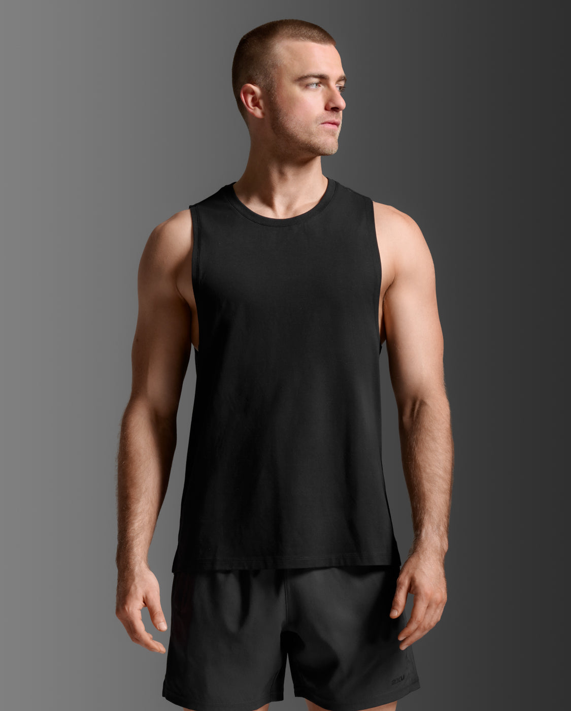 2xu-motion-cotton-flex-tank-uomo-nero image 5