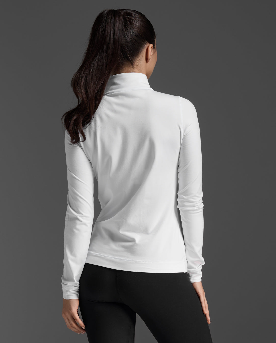 2xu-flex-1-2-zip-long-sleeve-maglia-donna-bianca-mezza-zip image 3