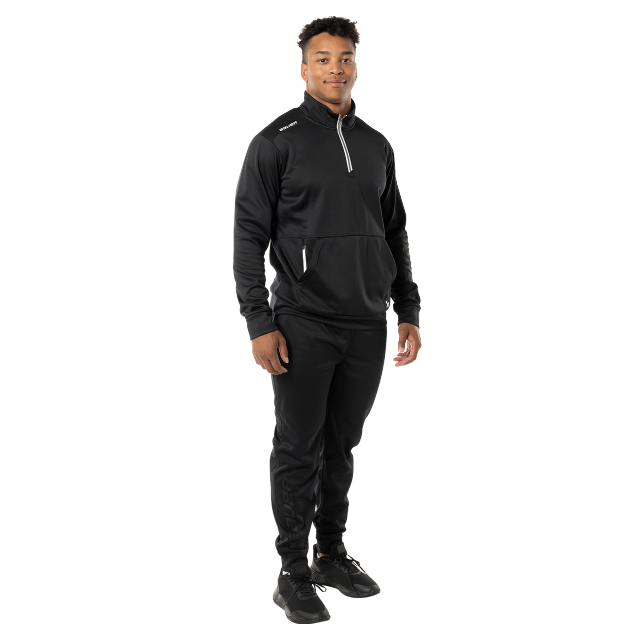 bauer-team-fleece-felpa-hockey-senior-con-mezza-zip image 3