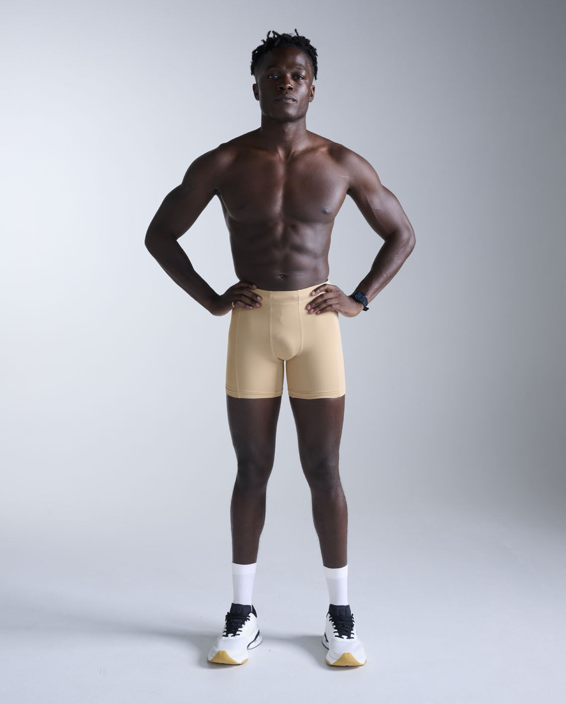 2xu-core-compression-shorts-1-2-beige image 5