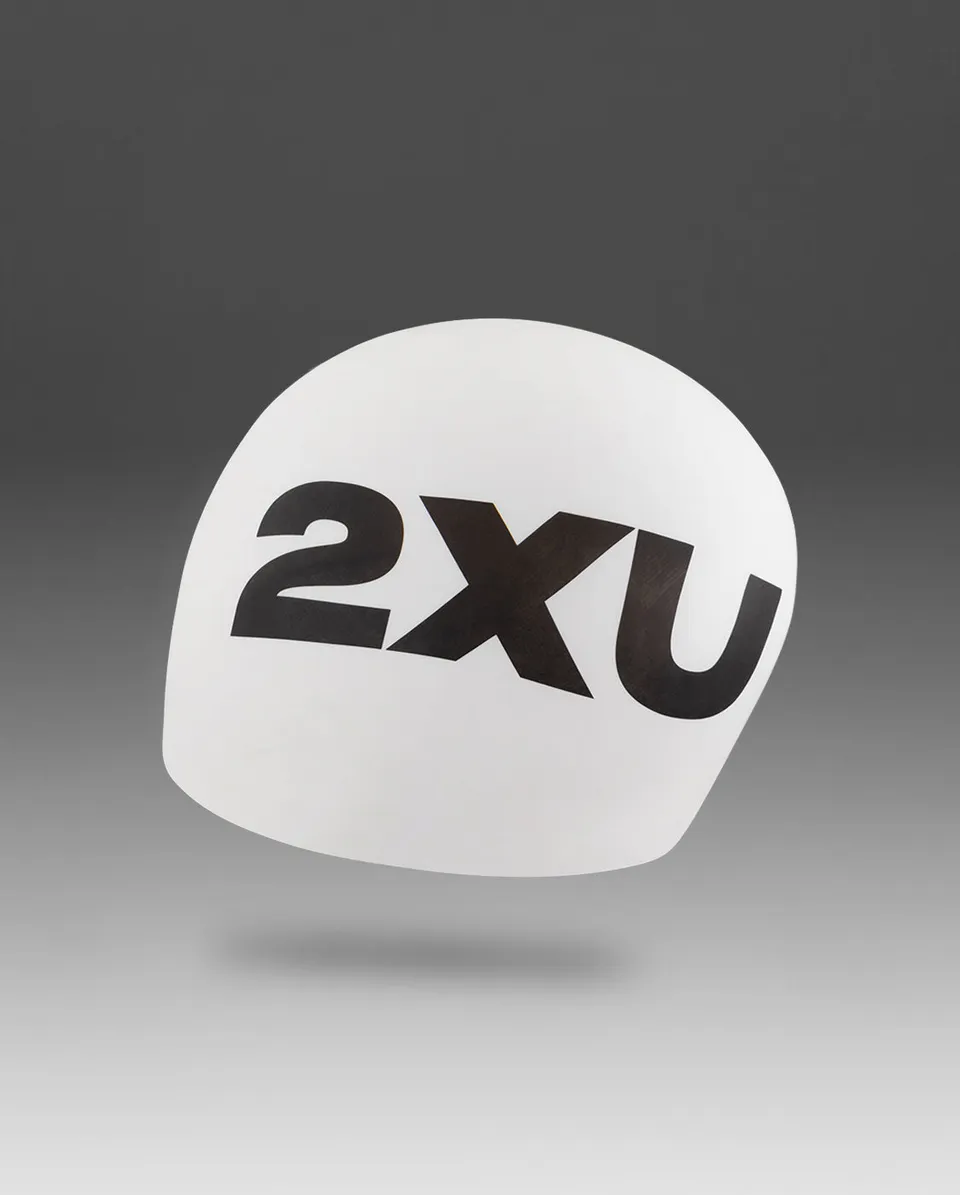 2xu-silicone-swim-cap-cuffia-in-silicone-bianco image 1