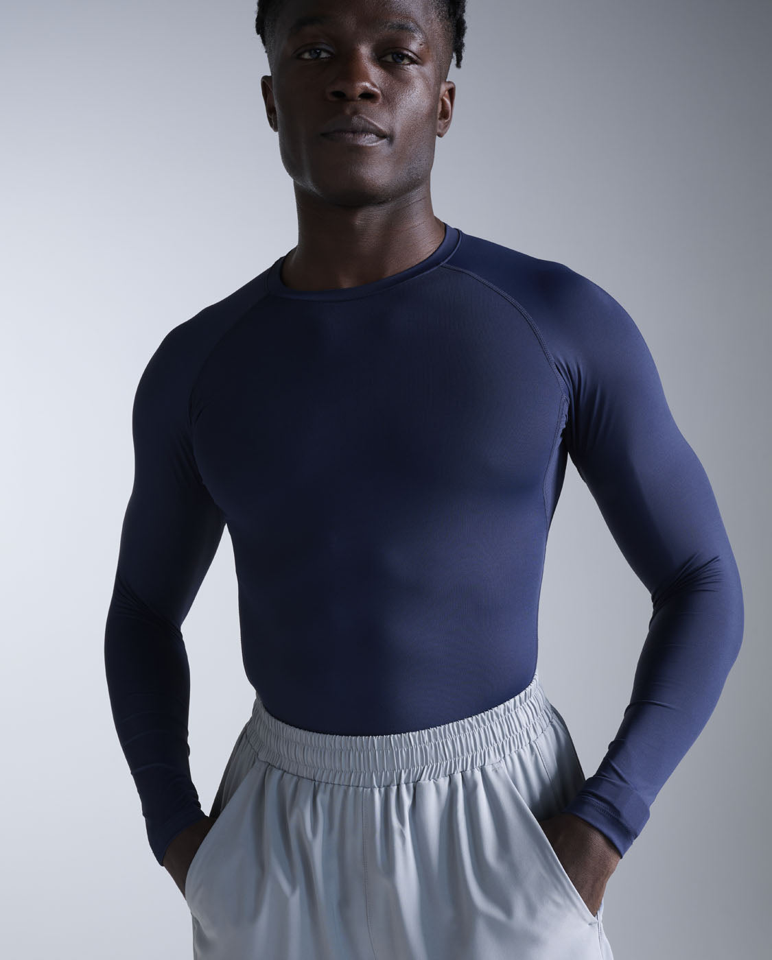 2xu-core-compression-maglia-manica-lunga-blu-pwx-mesh image 4