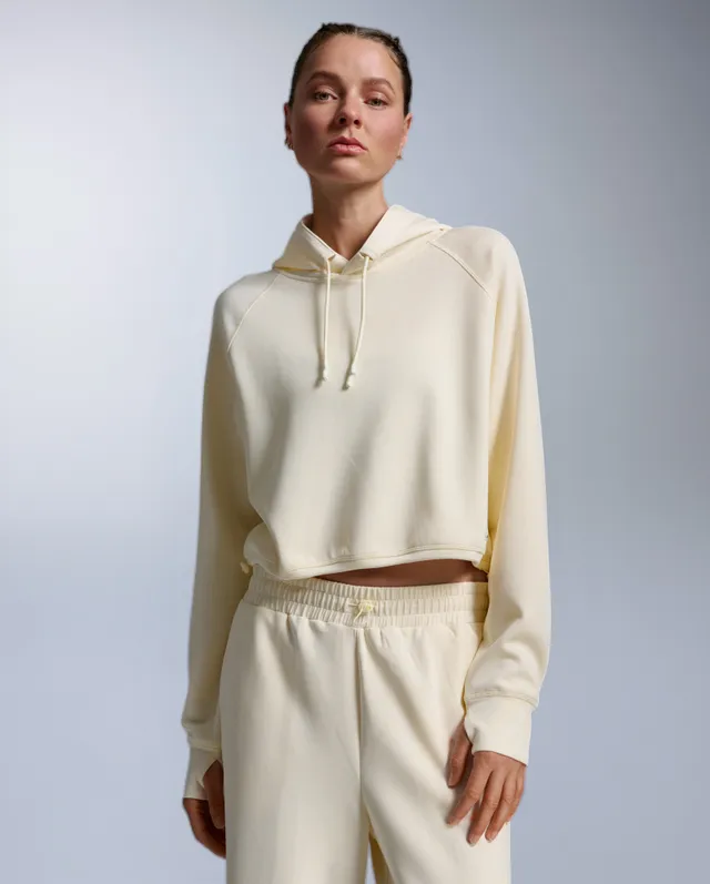 2xu-wonderluxe-sand-washed-cropped-hoodie-donna-beige image 1