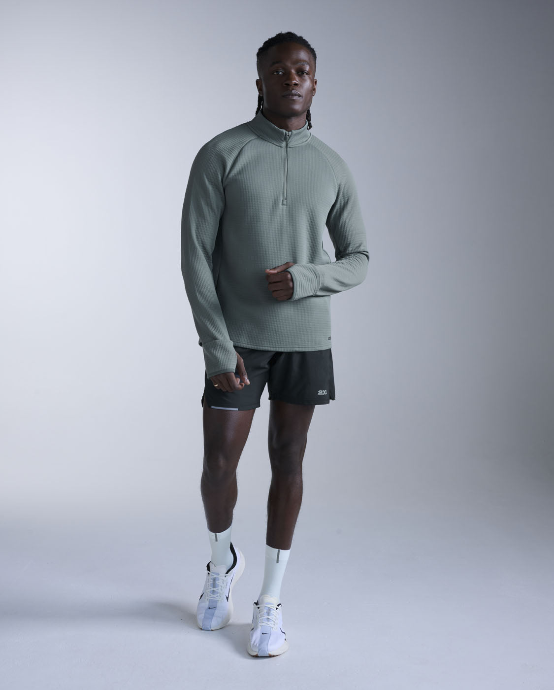 2xu-ignition-haptic-1-4-zip-mezza-zip-termica-verde image 6