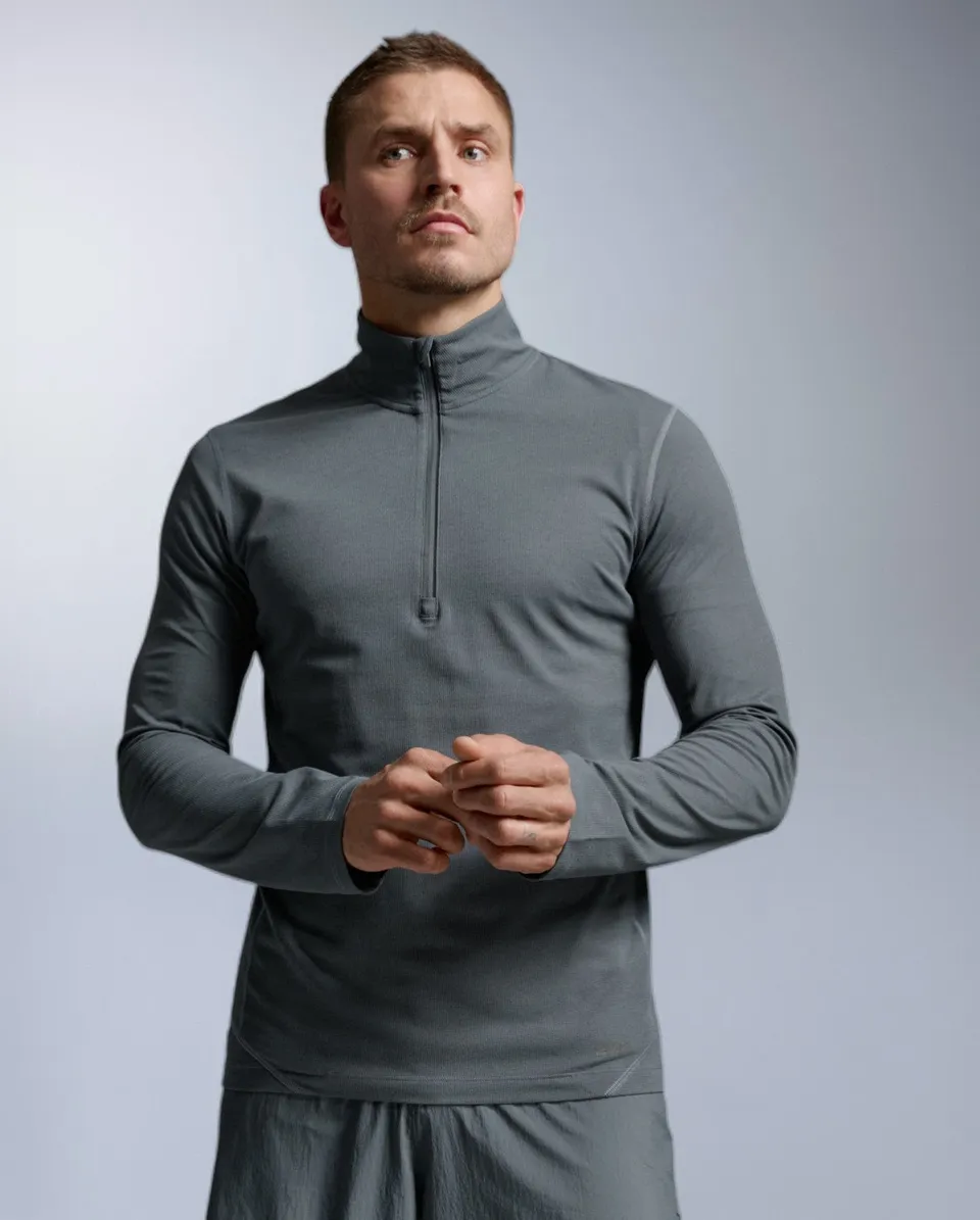 2xu-aero-trail-1-2-zip-maglia-running-uomo-grigia-manica-lunga image 1