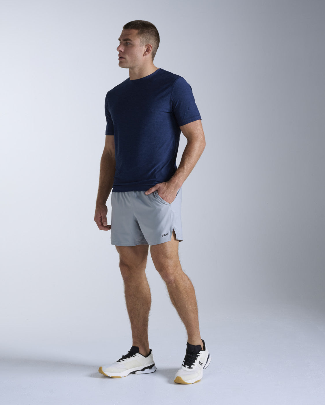 2xu-signature-tee-uomo-blu-maglia-training-regular-cotone-tecnico image 3