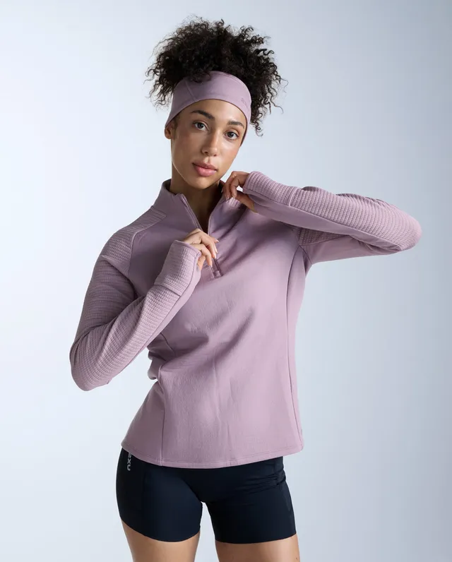 2xu-ignition-haptic-1-4-zip-donna-rosa-maglia-running-invernale-slim image 1