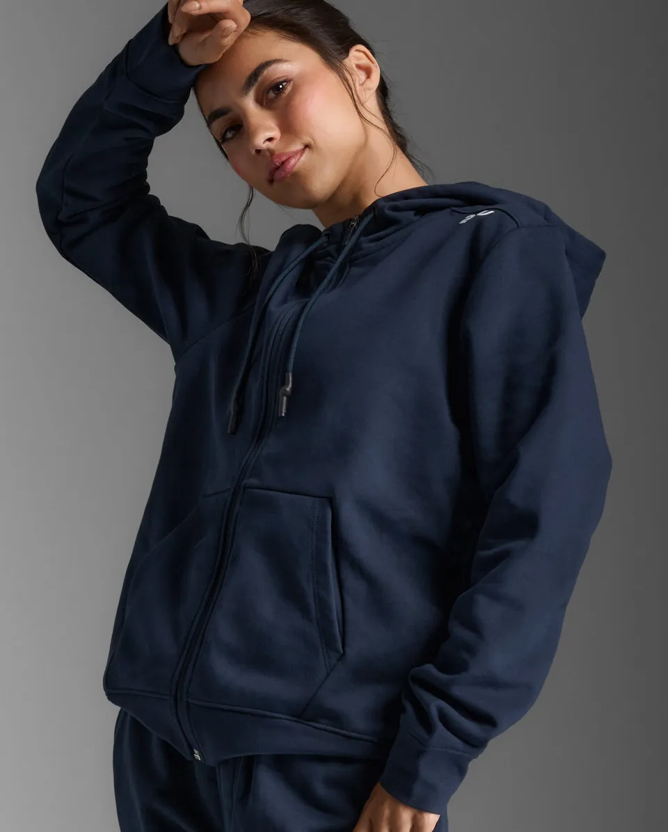 2xu-aspire-full-zip-hoodie-felpa-donna-blu-navy image 1