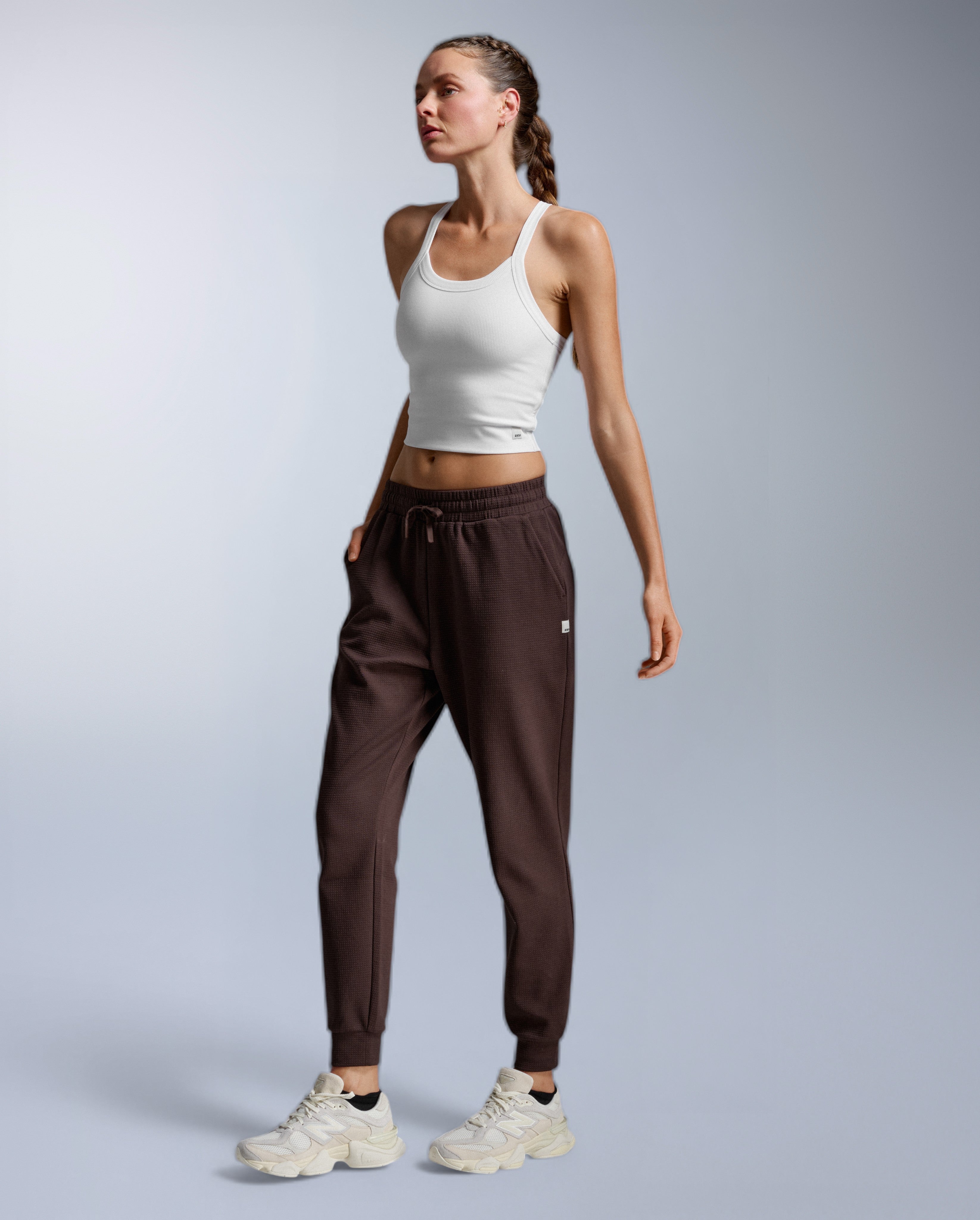 2xu-fluid-tencel-ribbed-crop-singlet-canotta-donna-bianca image 4