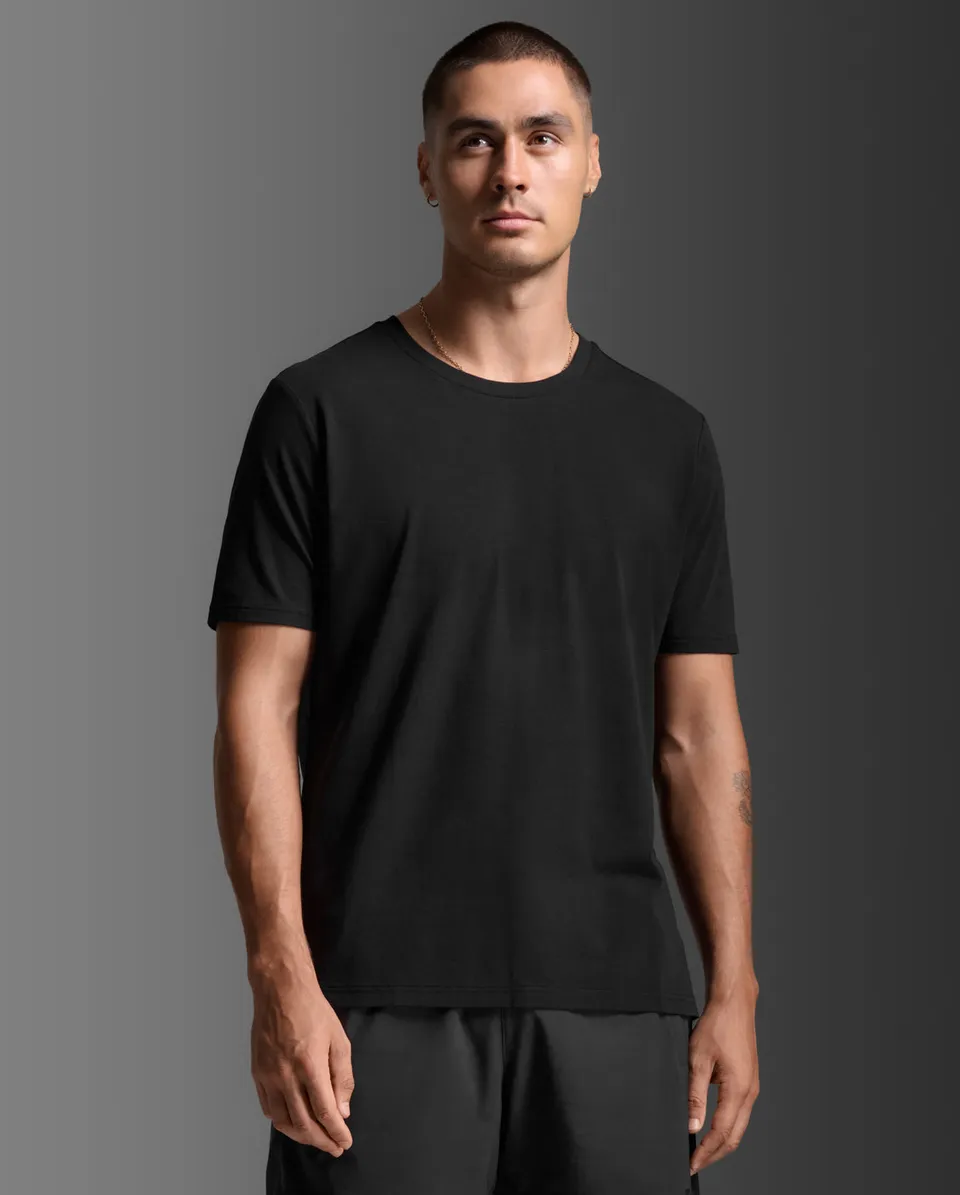 2xu-motion-cotton-flex-tee-maglia-training-nera-regular-fit image 1