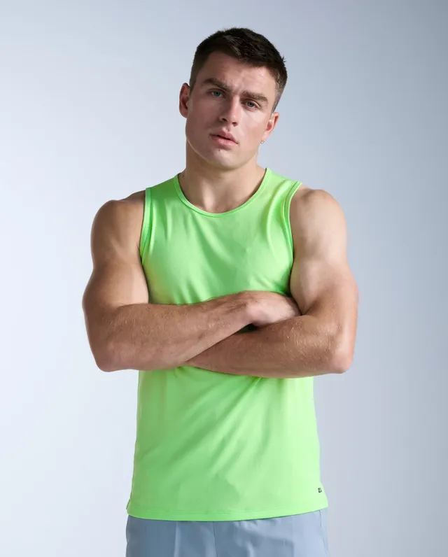2xu-aero-tank-canotta-running-uomo-slim-verde-chiaro image 1