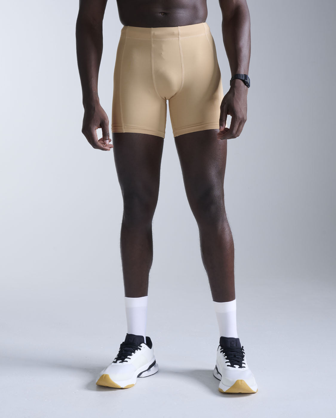 2xu-core-compression-shorts-1-2-beige image 1
