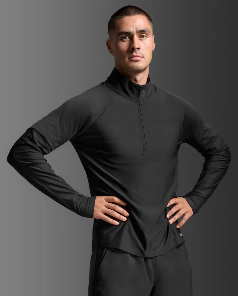 2xu-aero-1-2-zip-maglia-running-mezza-zip-nera image 1