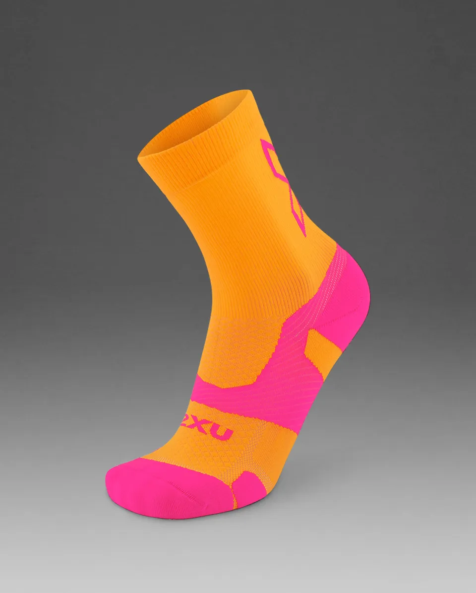 2xu-vectr-light-cushion-crew-socks-da-running-arancione-rosa image 1