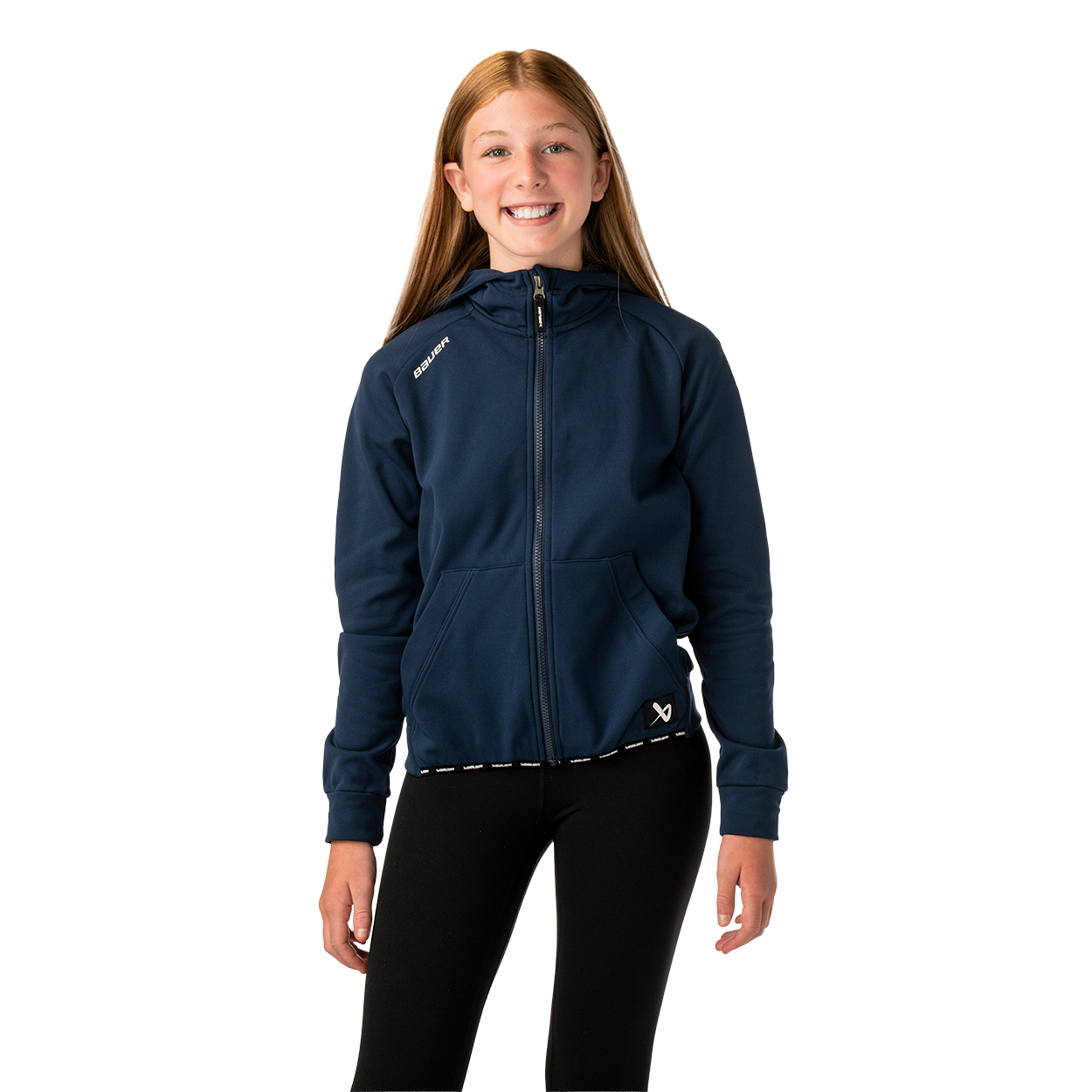 bauer-team-fleece-zip-hoodie-youth-felpa-hockey-con-zip image 3