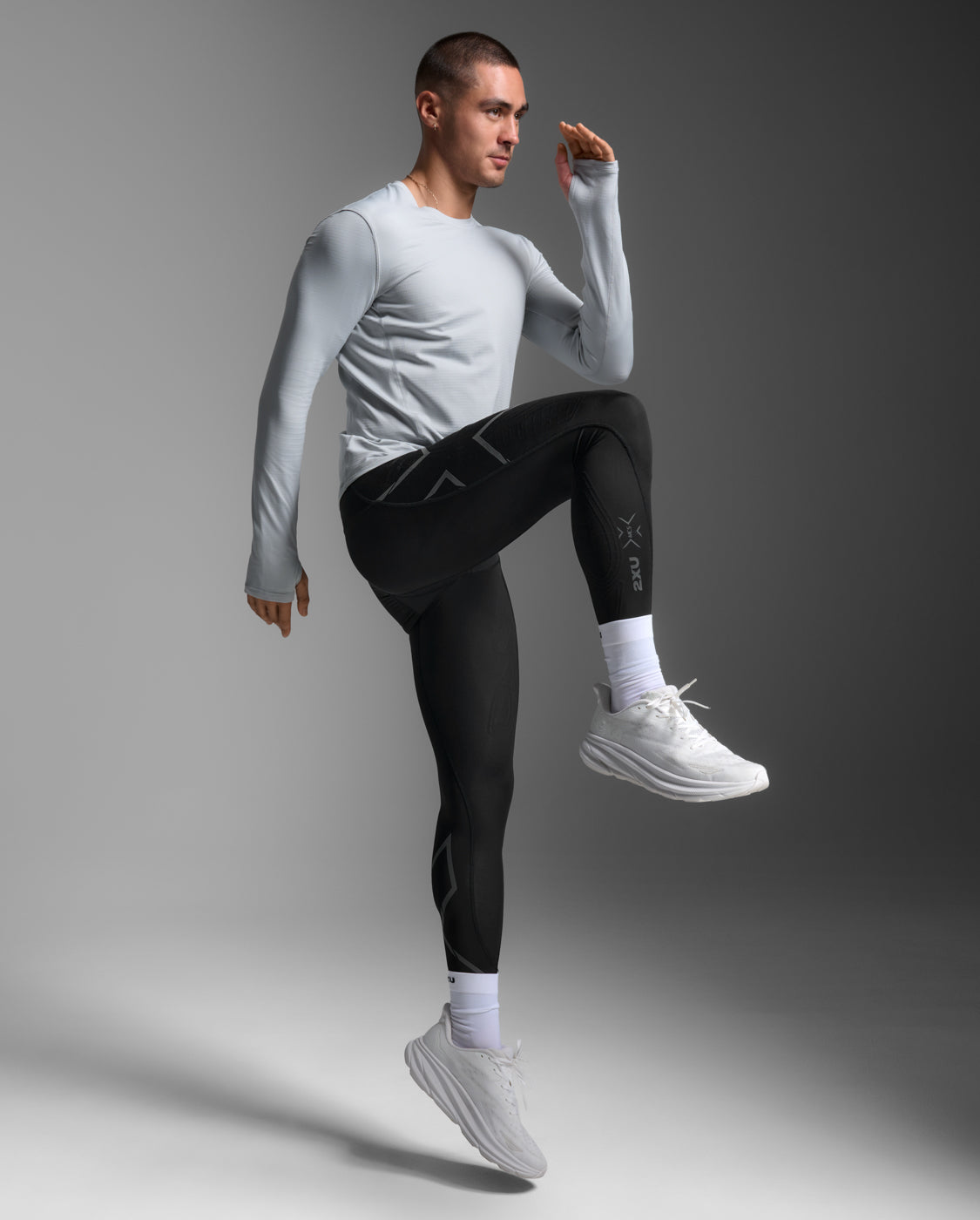 2xu-ignition-grid-base-layer-maglia-termica-slim-grigia image 3