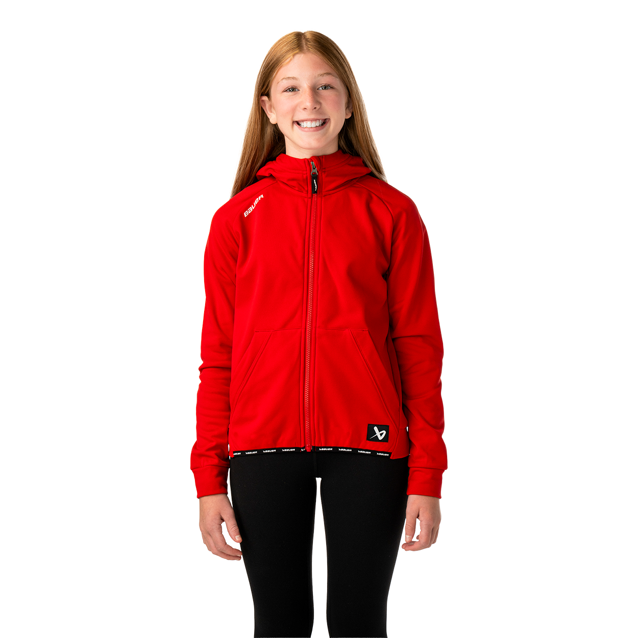 bauer-team-fleece-zip-hoodie-youth-felpa-hockey-con-zip image 5