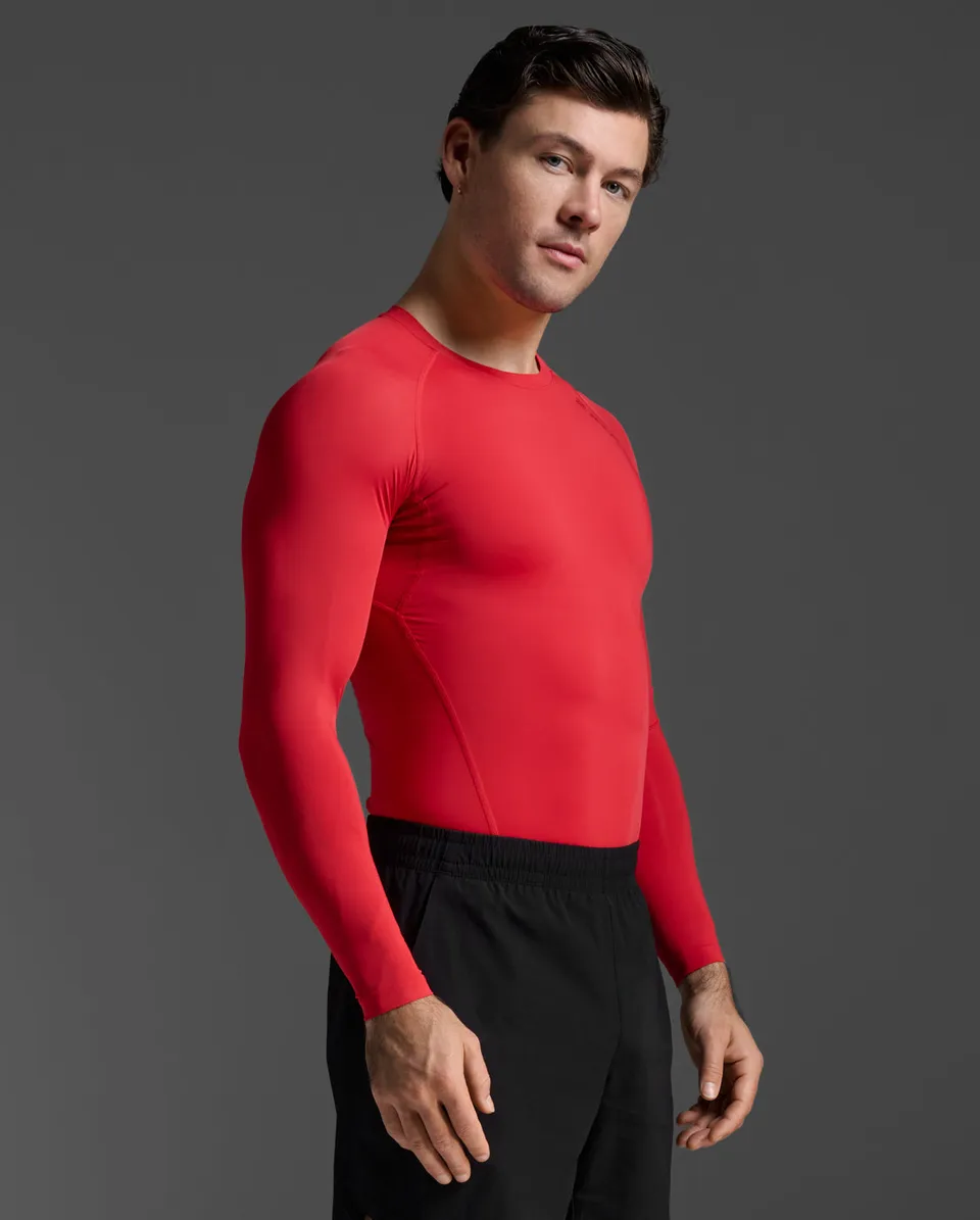 2xu-core-compression-maglia-manica-lunga-uomo-rosso image 1