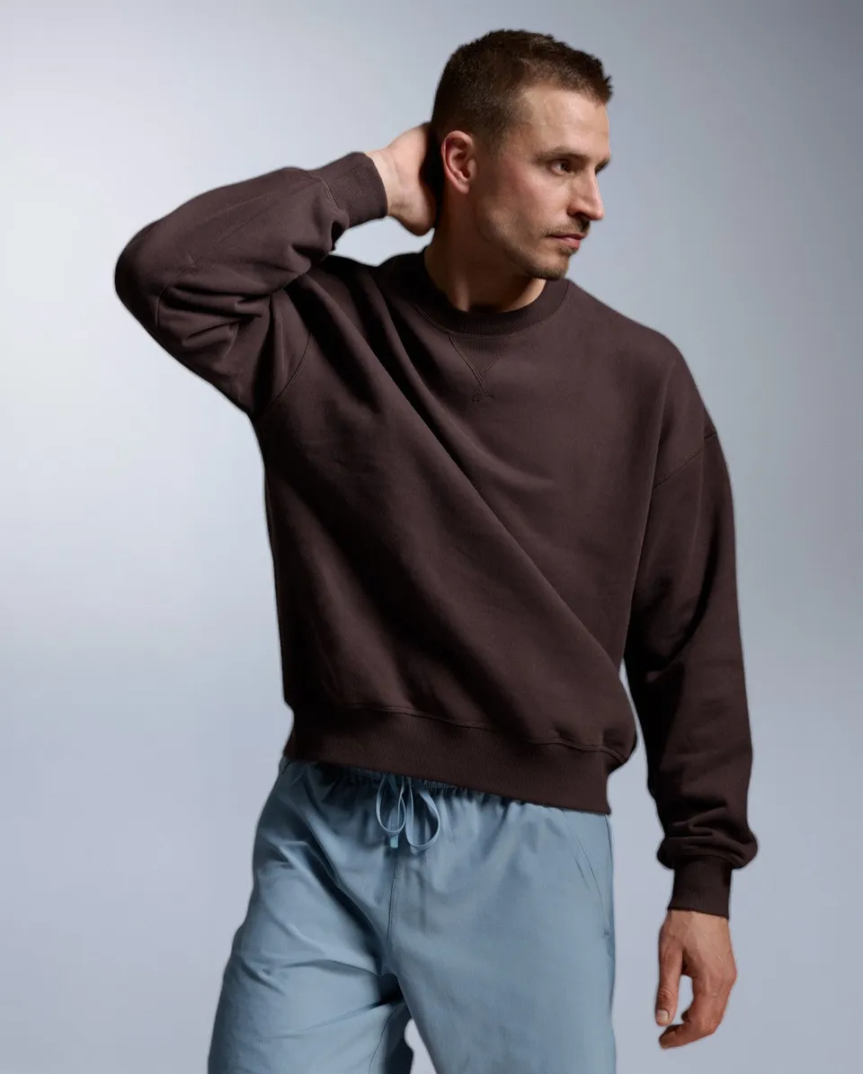 2xu-ez-oversized-organic-cotton-crew-marrone-felpa-unisex image 1