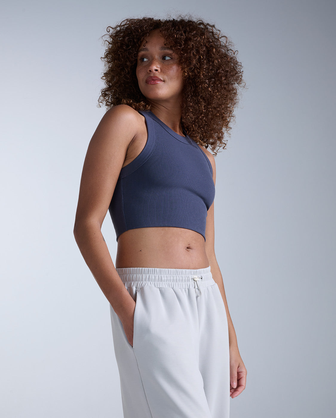 2xu-fluid-tencel-ribbed-crop-tank-top-donna-grigio-3e414a image 2