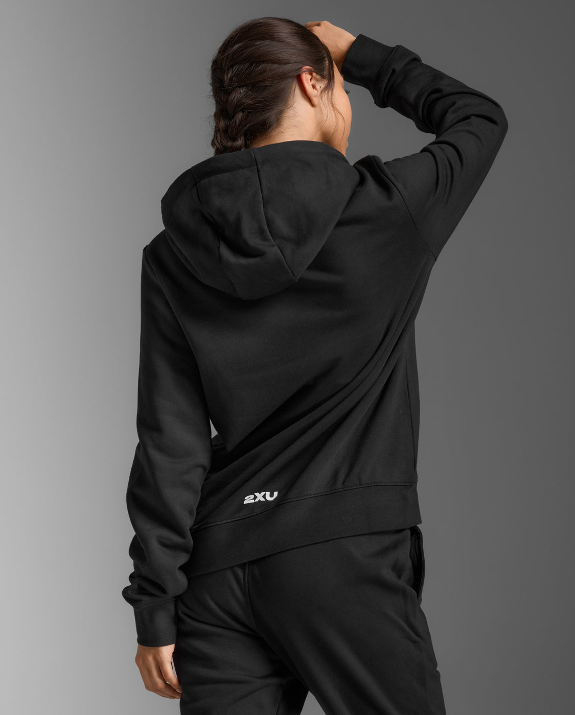 2xu-aspire-pullover-hoodie-donna-nero-felpa-cappuccio image 2