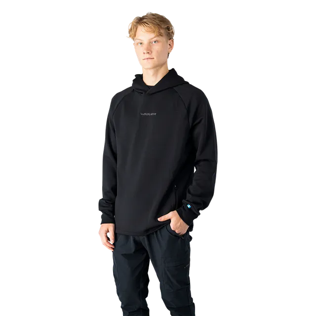 bauer-travel-hoodie-senior-felpa-con-cappuccio-nero-innovation-series image 1