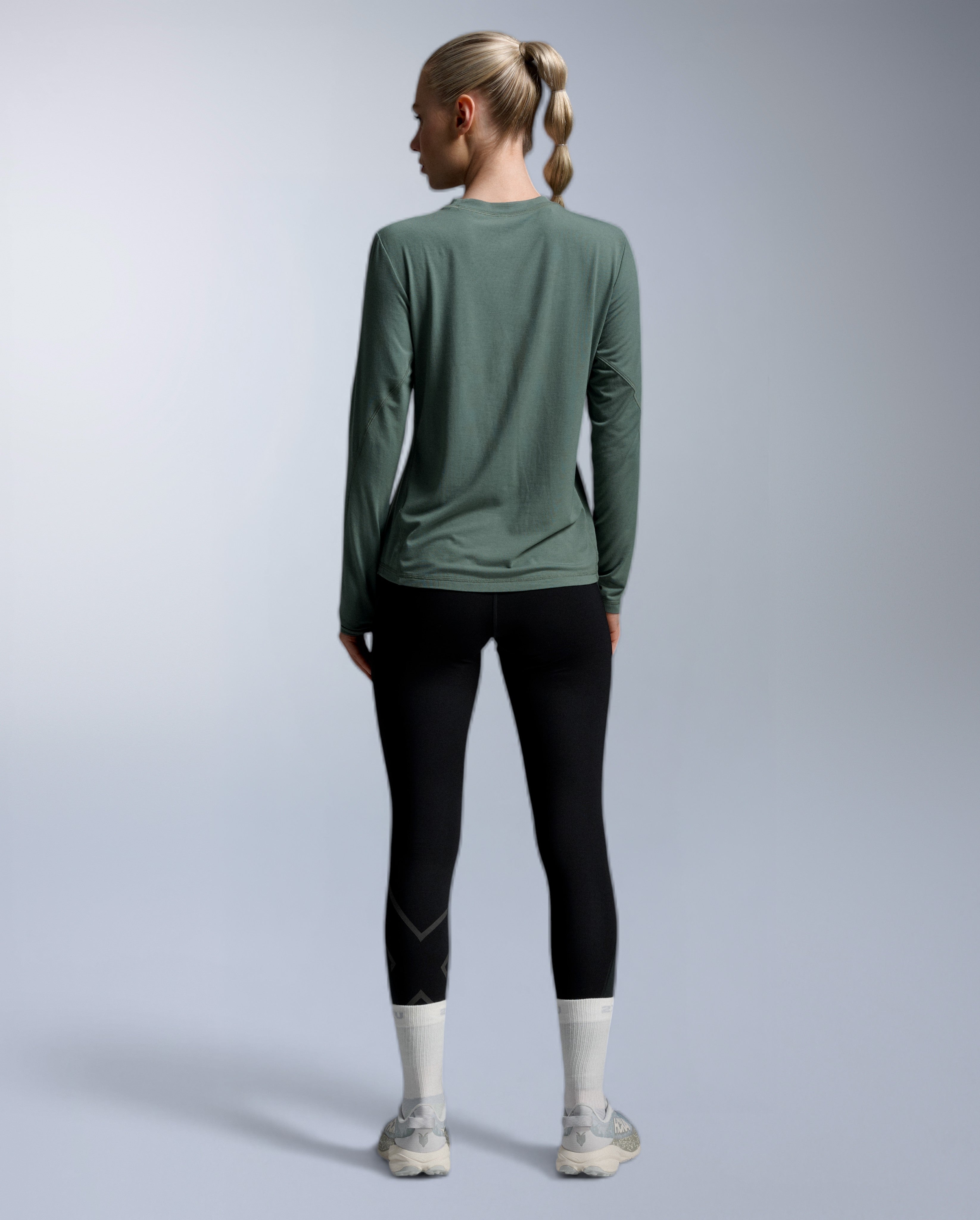 2xu-ignition-wool-maglia-manica-lunga-donna-verde image 4