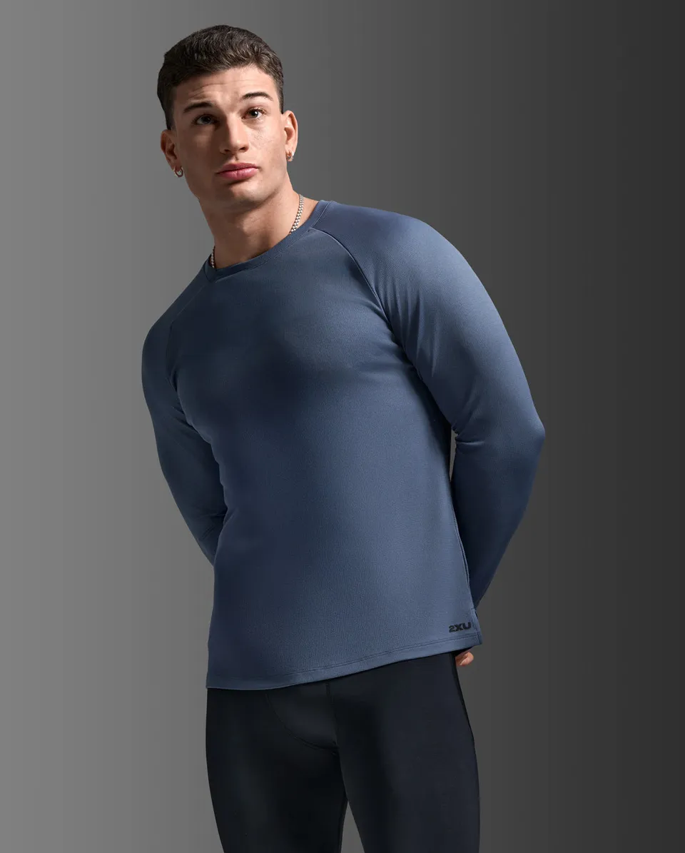2xu-aero-long-sleeve-maglia-running-manica-lunga-blu image 1