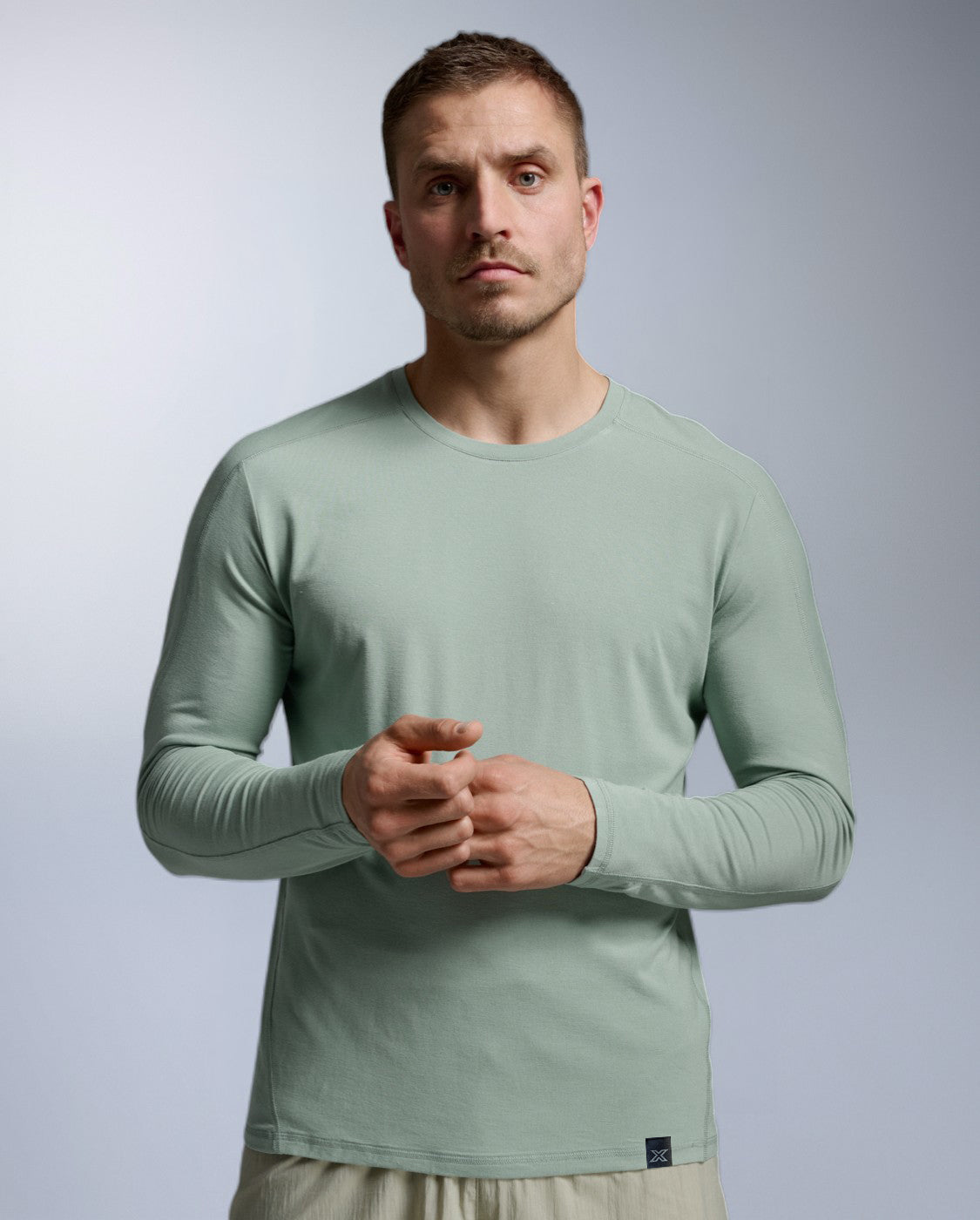 2xu-ignition-wool-long-sleeve-maglia-termica-uomo-verde-salvia image 1