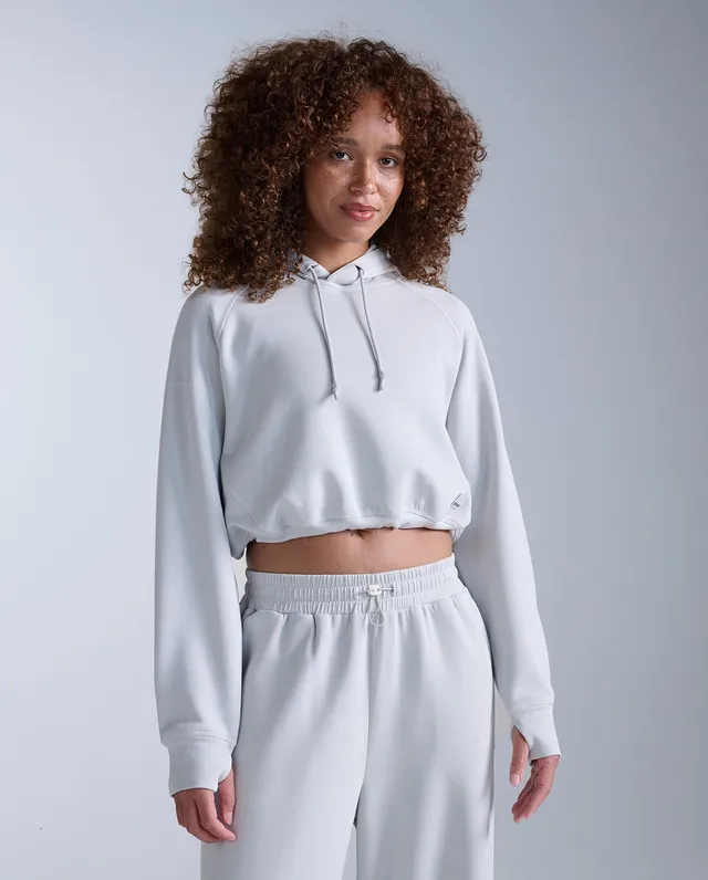 2xu-wonderluxe-sand-washed-cropped-hoodie-felpa-donna-grigia image 1